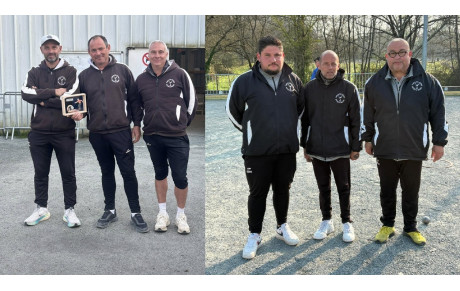 Bravo aux deux équipes qui représenteront le club lors du championnat de région Triplette Promotion